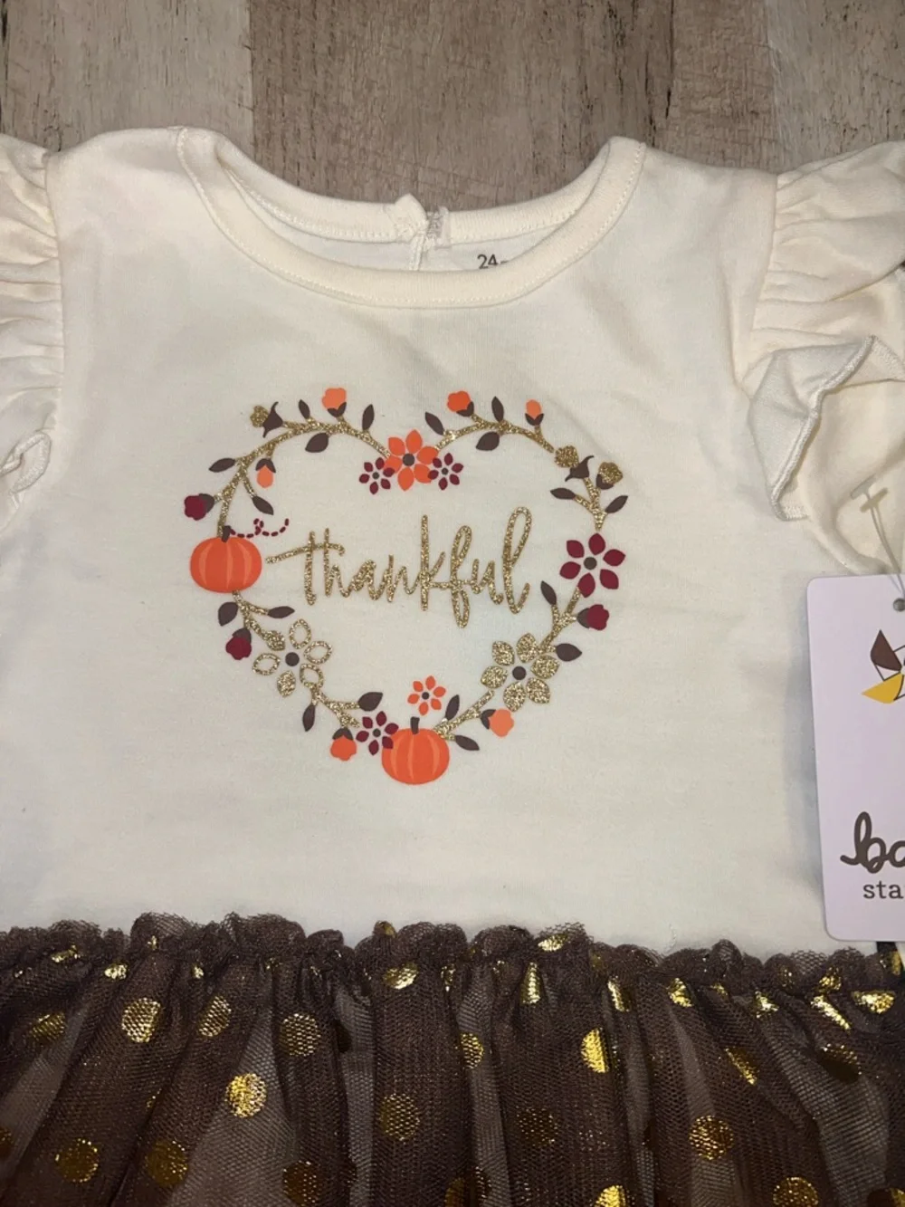 NEW Baby Starters “Thankful” 3pc Thanksgiving Outfit